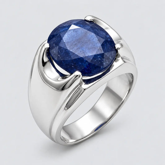 Blue Sapphire (Neelam) Silver Ring