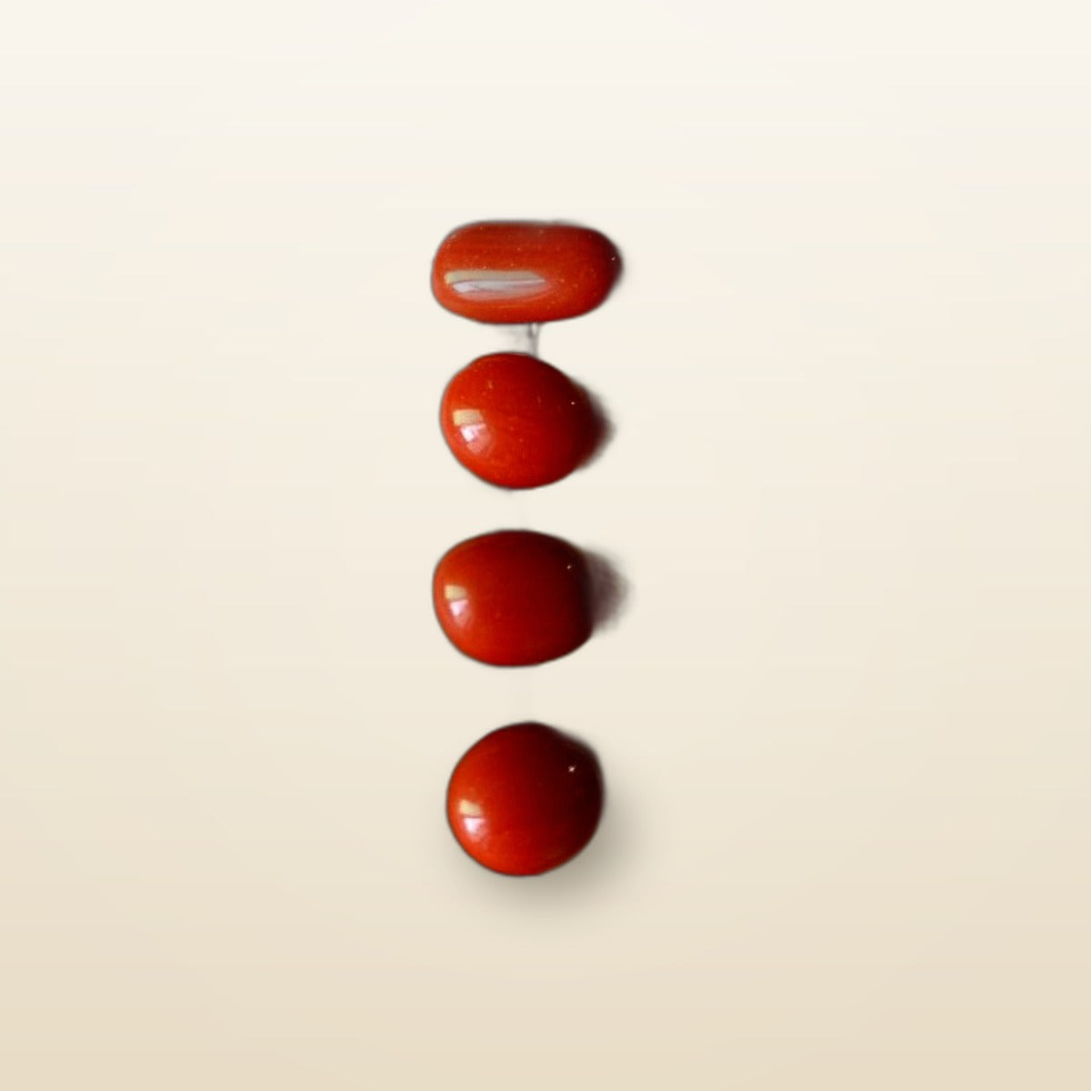 Red Aqeeq Stones – 4pc Natural Set