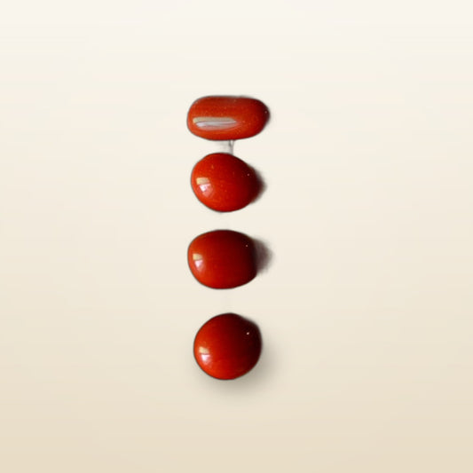 Red Aqeeq Stones – 4pc Natural Set